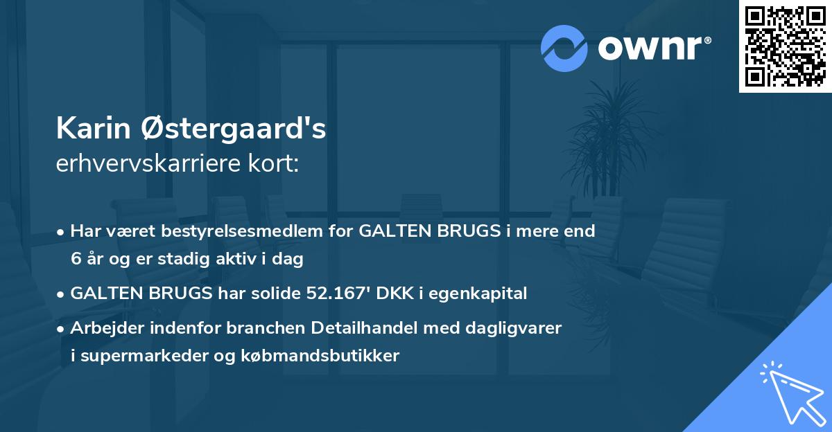 Karin Østergaard's erhvervskarriere kort