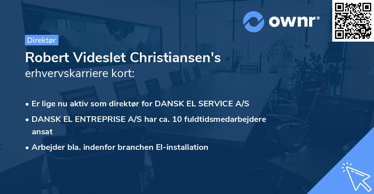 Robert Videslet Christiansen's erhvervskarriere kort