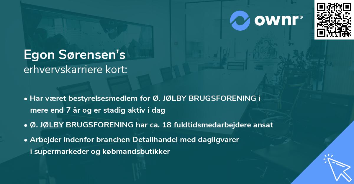 Egon Sørensen's erhvervskarriere kort