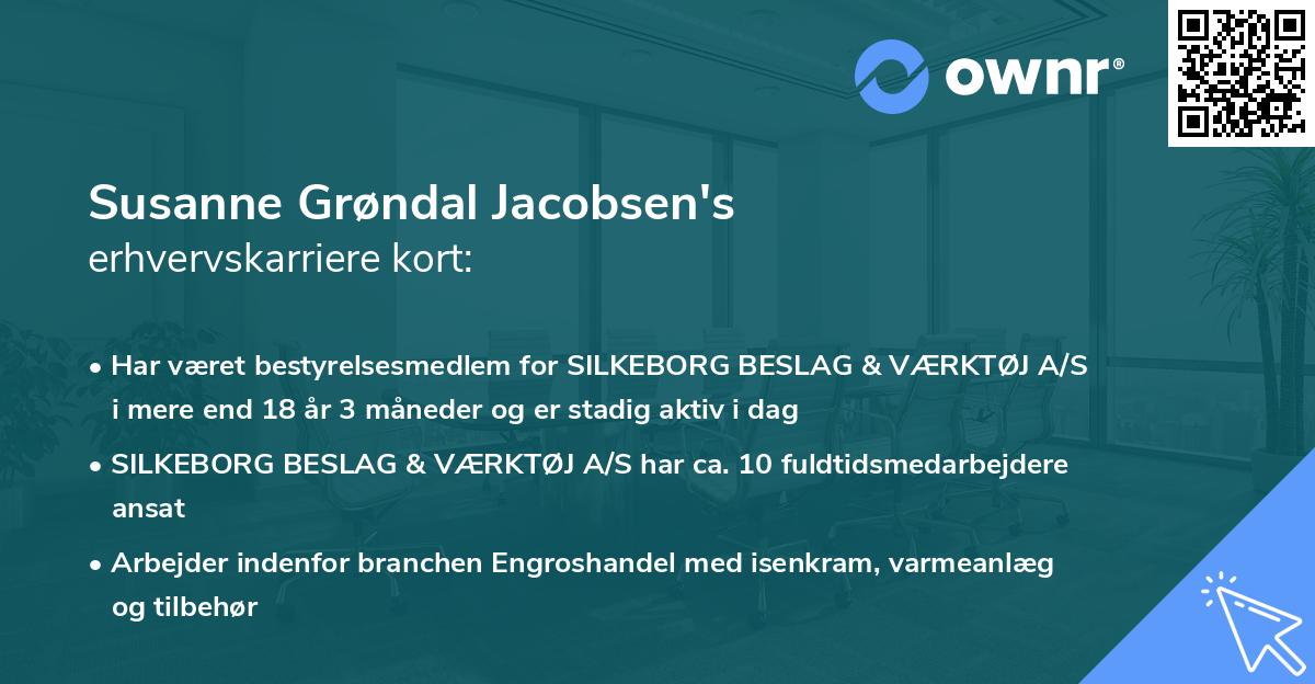 Susanne Grøndal Jacobsen's erhvervskarriere kort