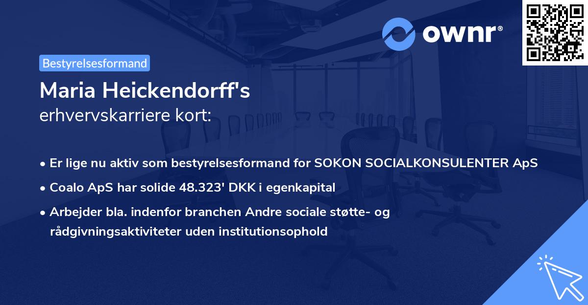 Maria Heickendorff's erhvervskarriere kort