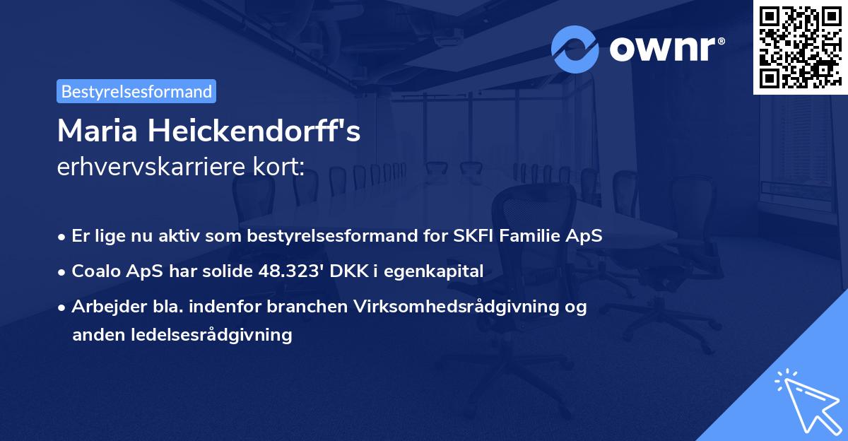Maria Heickendorff's erhvervskarriere kort