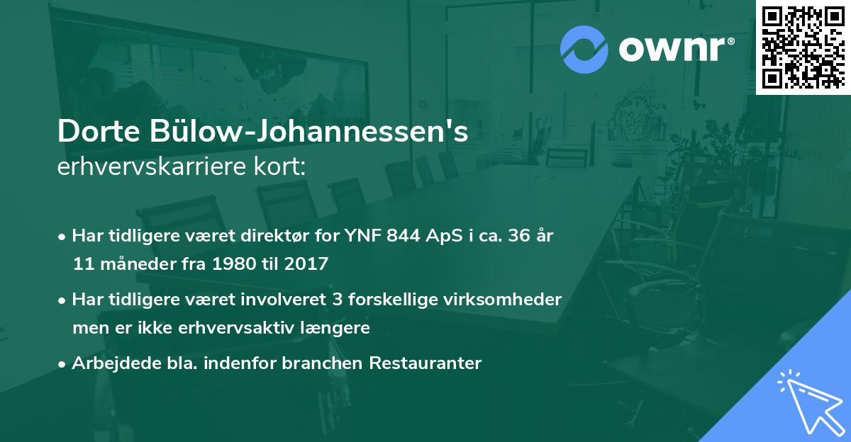 Dorte Bülow-Johannessen's erhvervskarriere kort