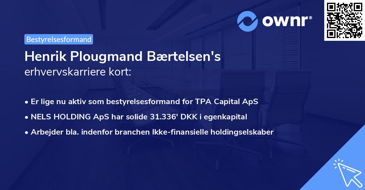 Henrik Plougmand Bærtelsen's erhvervskarriere kort