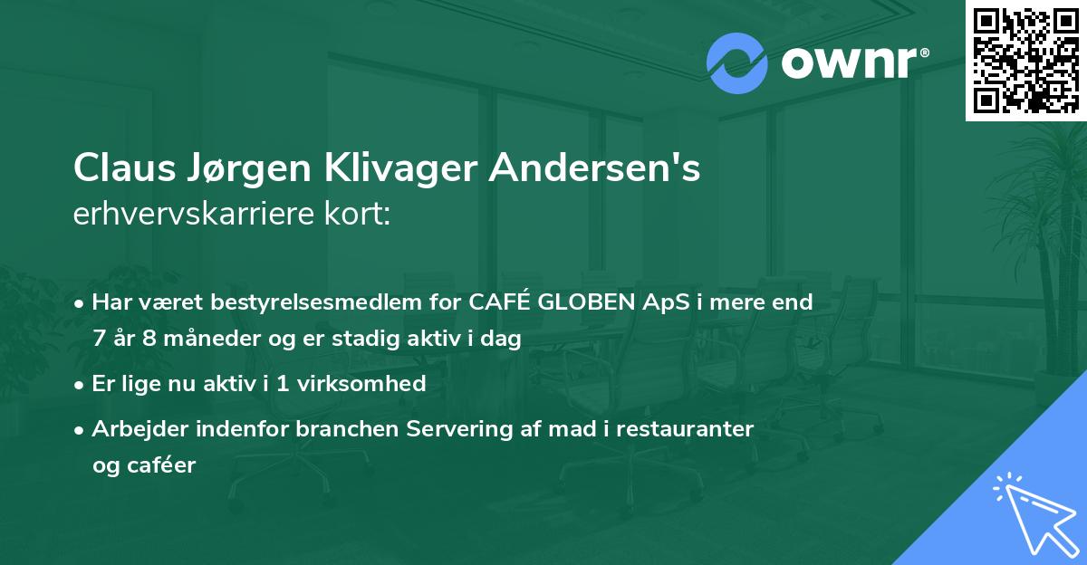 Claus Jørgen Klivager Andersen's erhvervskarriere kort