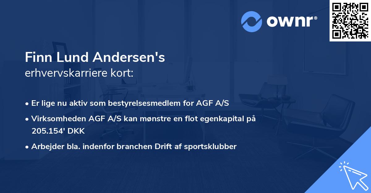 Finn Lund Andersen's erhvervskarriere kort