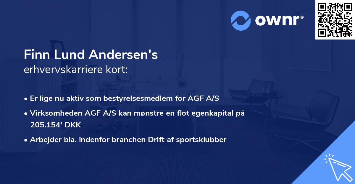 Finn Lund Andersen's erhvervskarriere kort