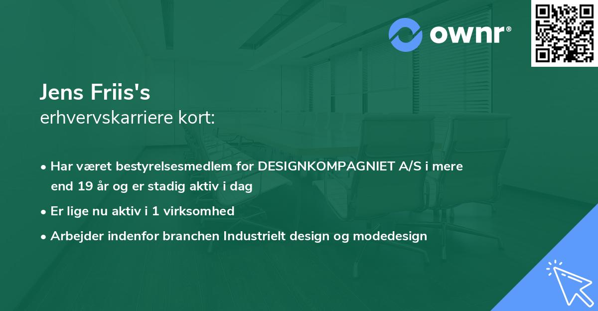 Jens Friis's erhvervskarriere kort