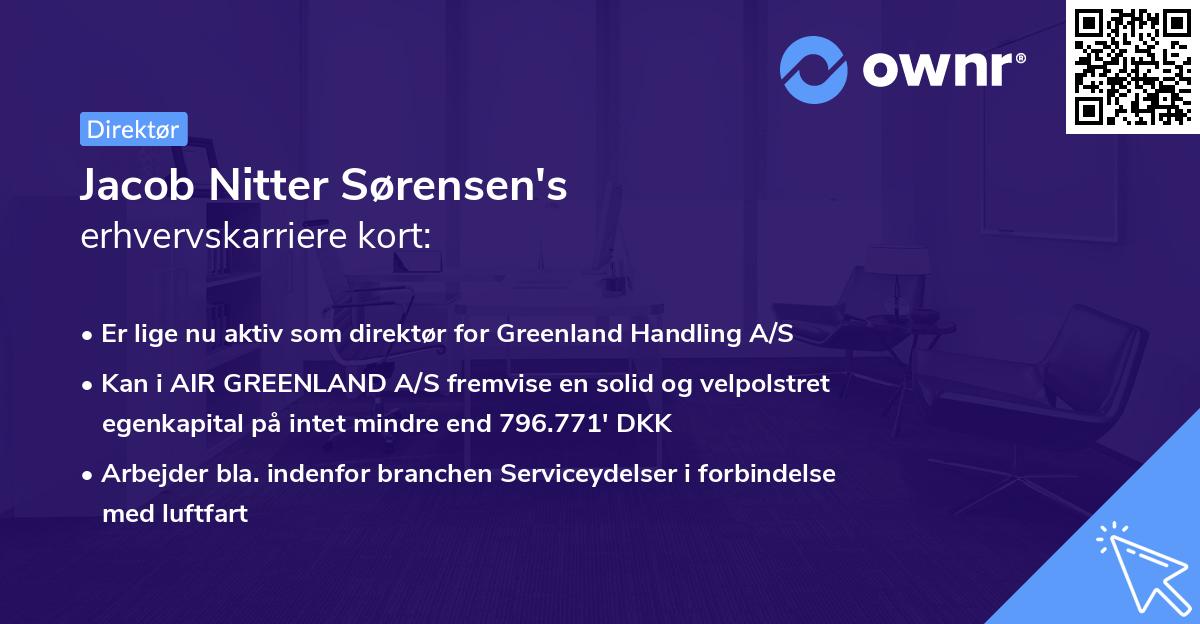 Jacob Nitter Sørensen's erhvervskarriere kort