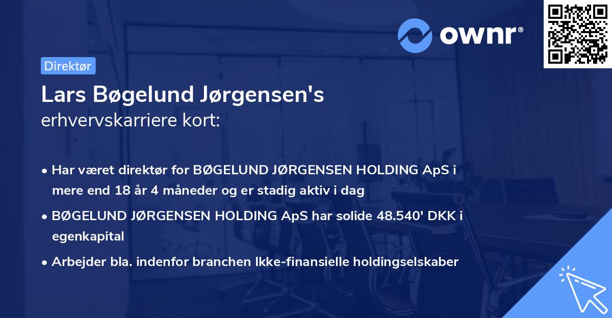Lars Bøgelund Jørgensen's erhvervskarriere kort