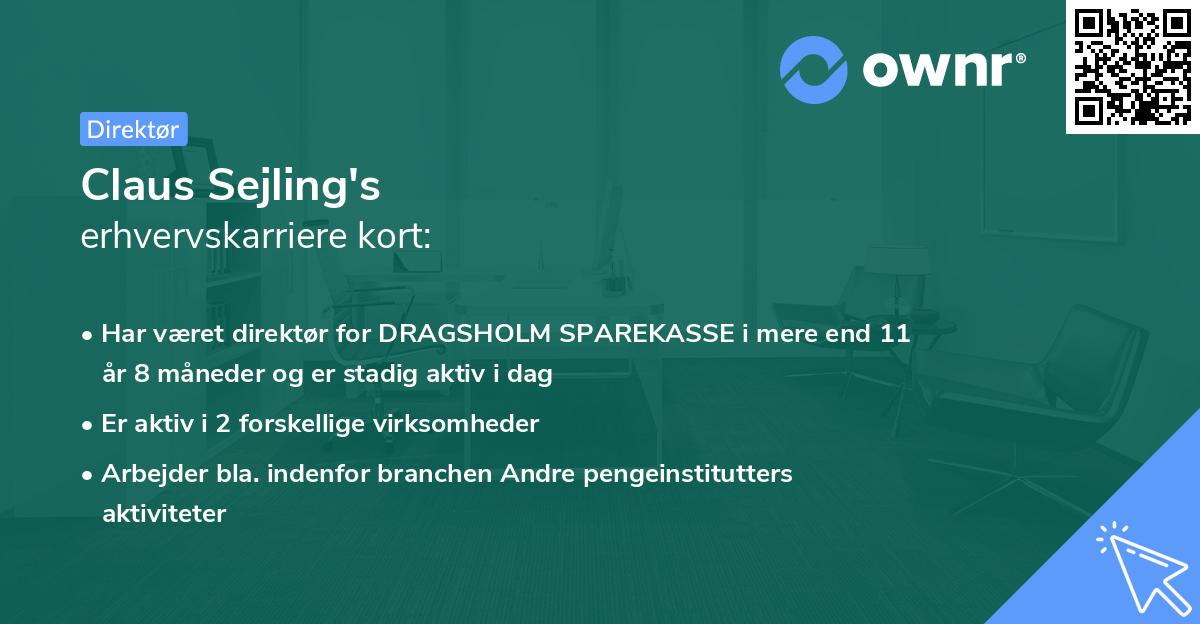 Claus Sejling's erhvervskarriere kort