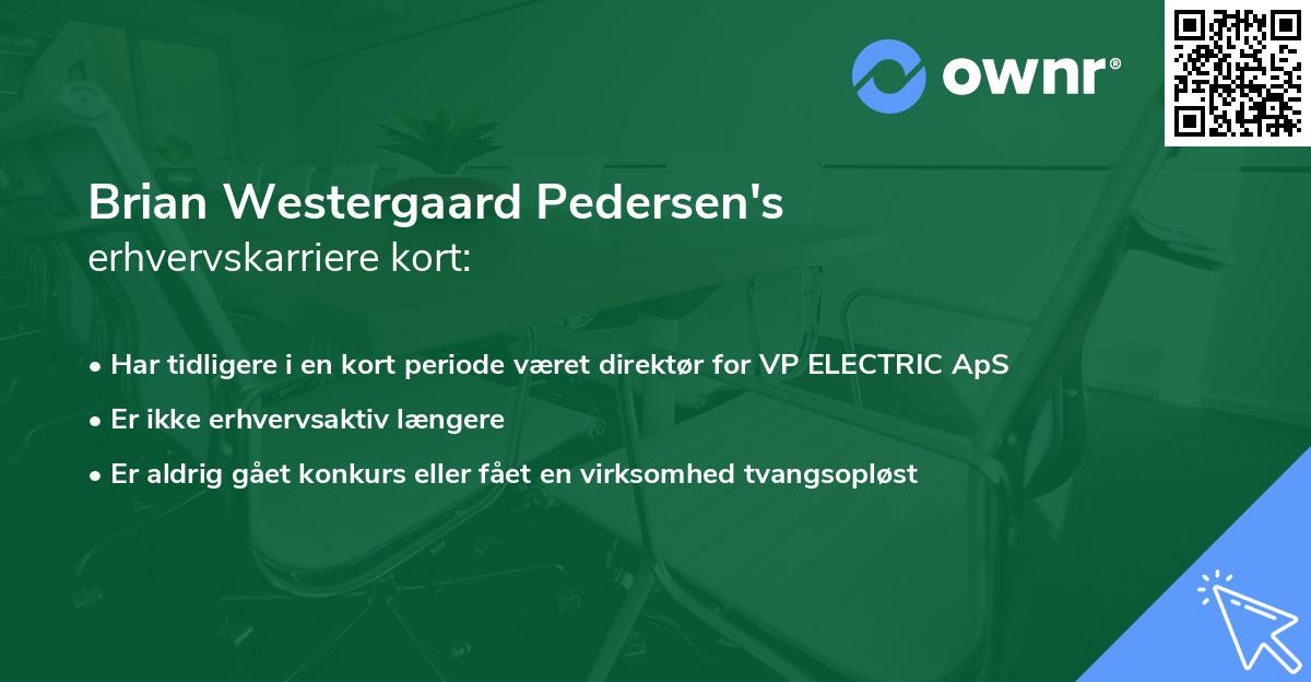 Brian Westergaard Pedersen's erhvervskarriere kort