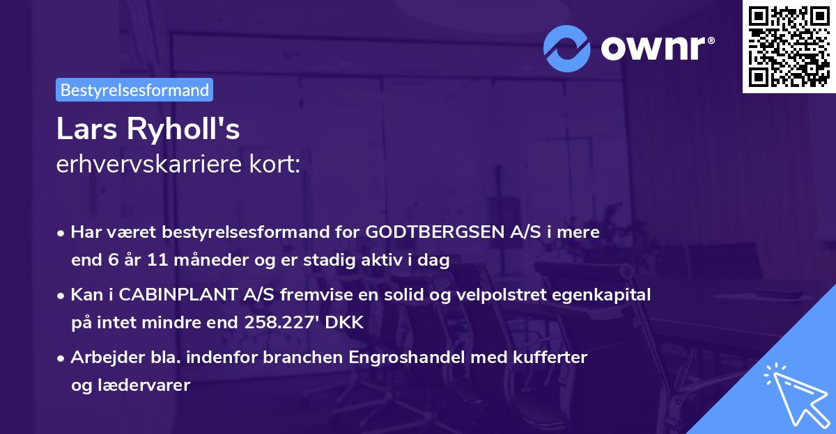 Lars Ryholl's erhvervskarriere kort