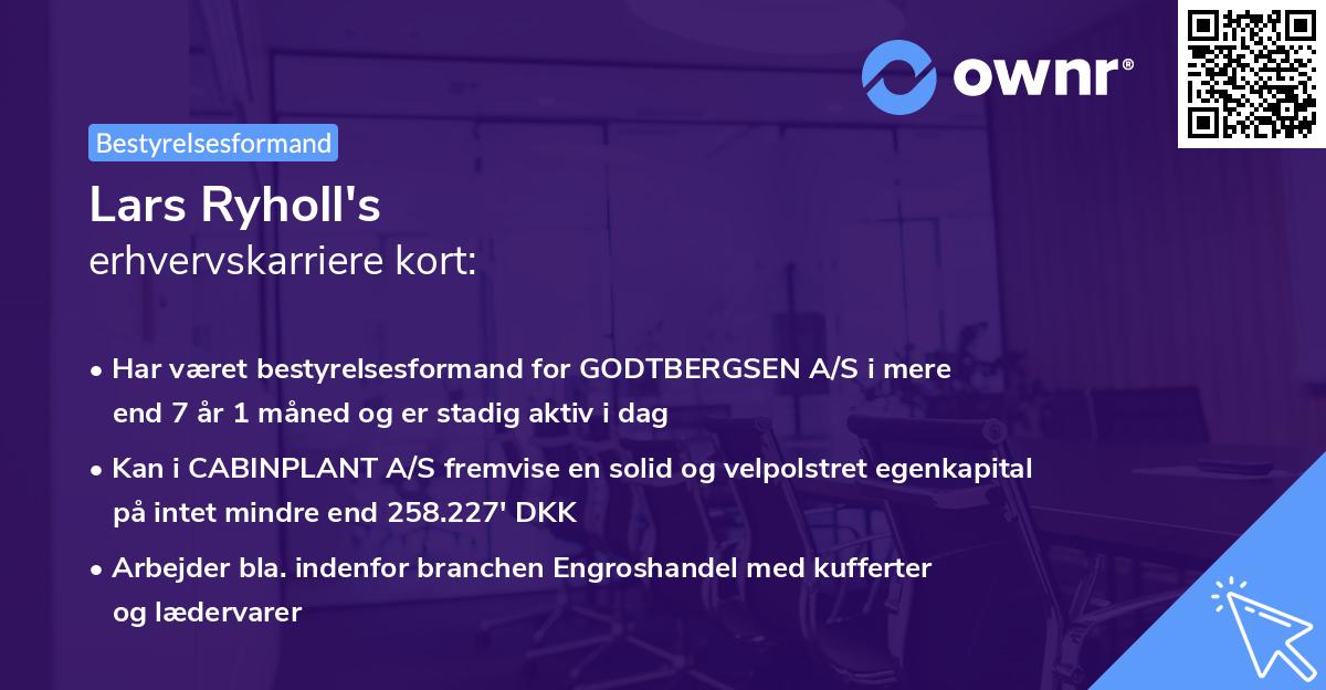 Lars Ryholl's erhvervskarriere kort