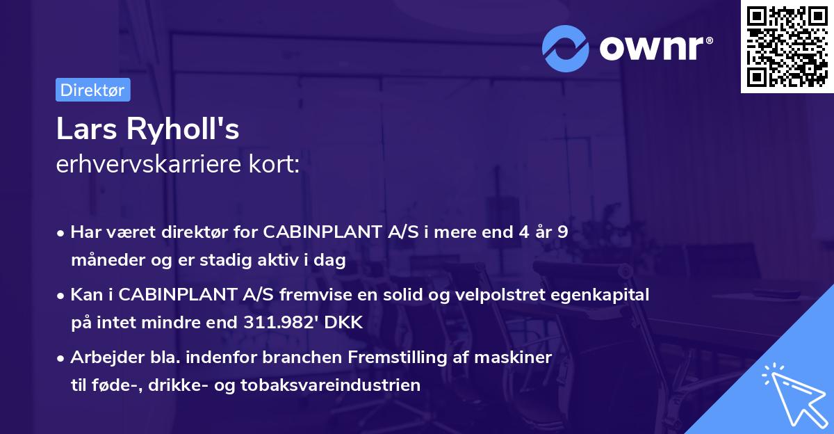 Lars Ryholl's erhvervskarriere kort