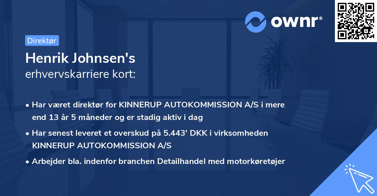 Henrik Johnsen's erhvervskarriere kort