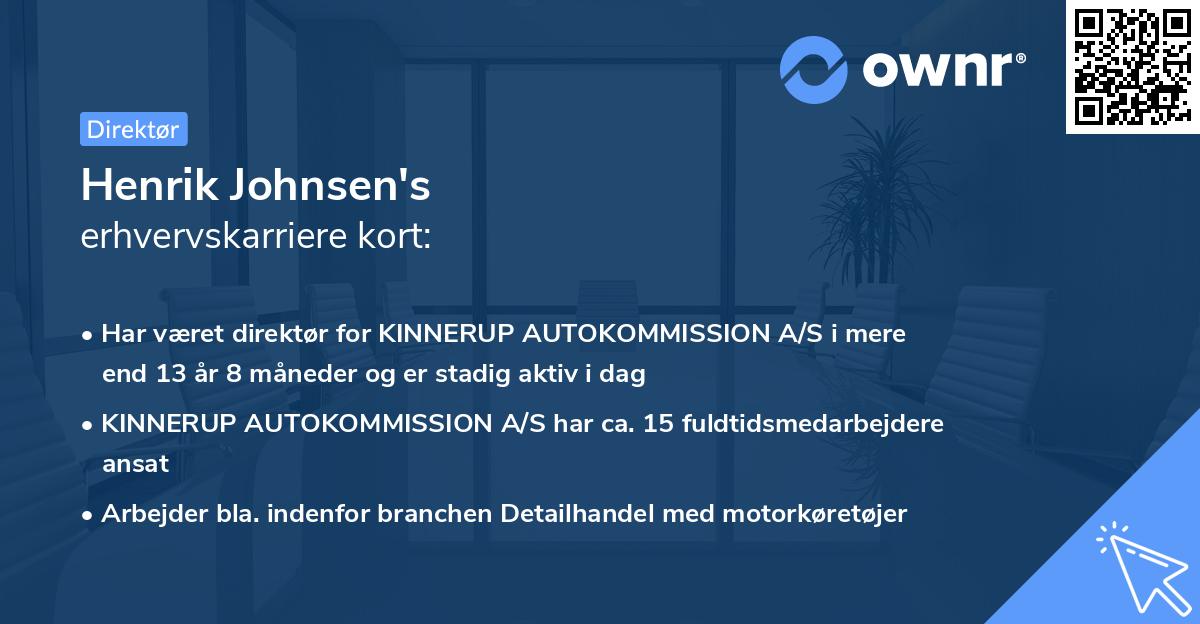 Henrik Johnsen's erhvervskarriere kort