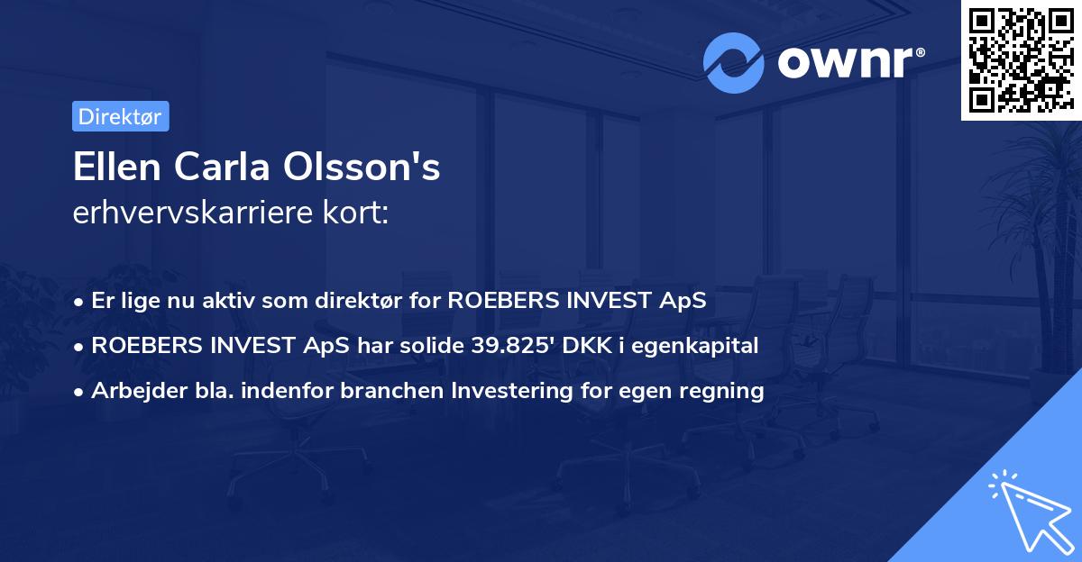 Ellen Carla Olsson's erhvervskarriere kort