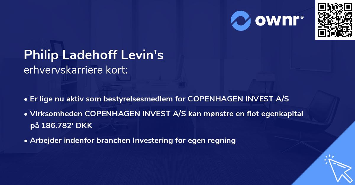 Philip Ladehoff Levin's erhvervskarriere kort