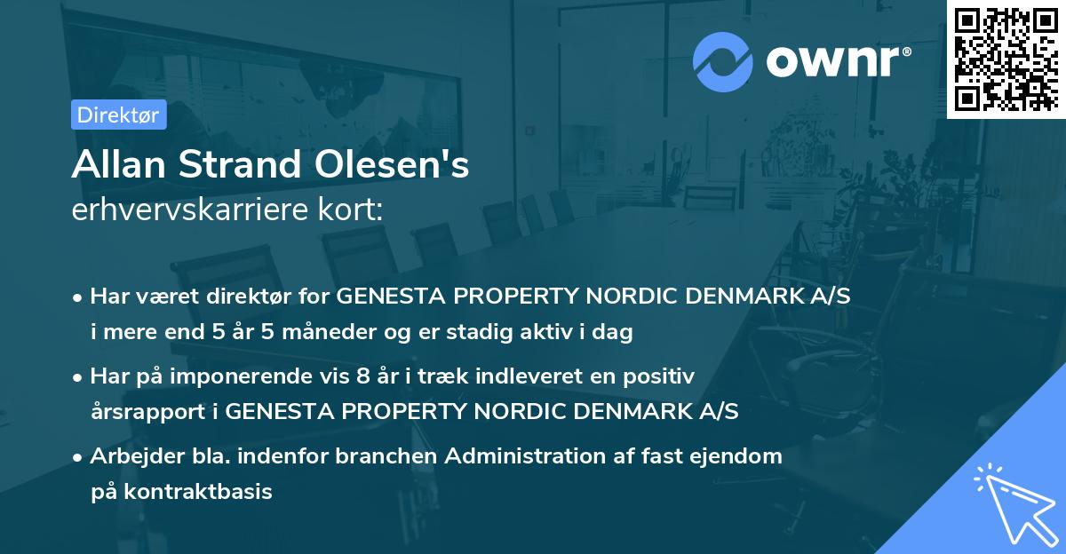 Allan Strand Olesen's erhvervskarriere kort