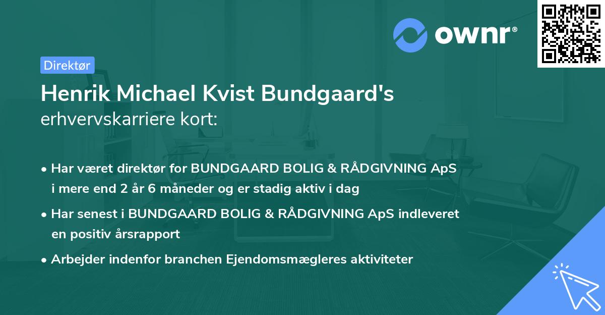 Henrik Michael Kvist Bundgaard's erhvervskarriere kort