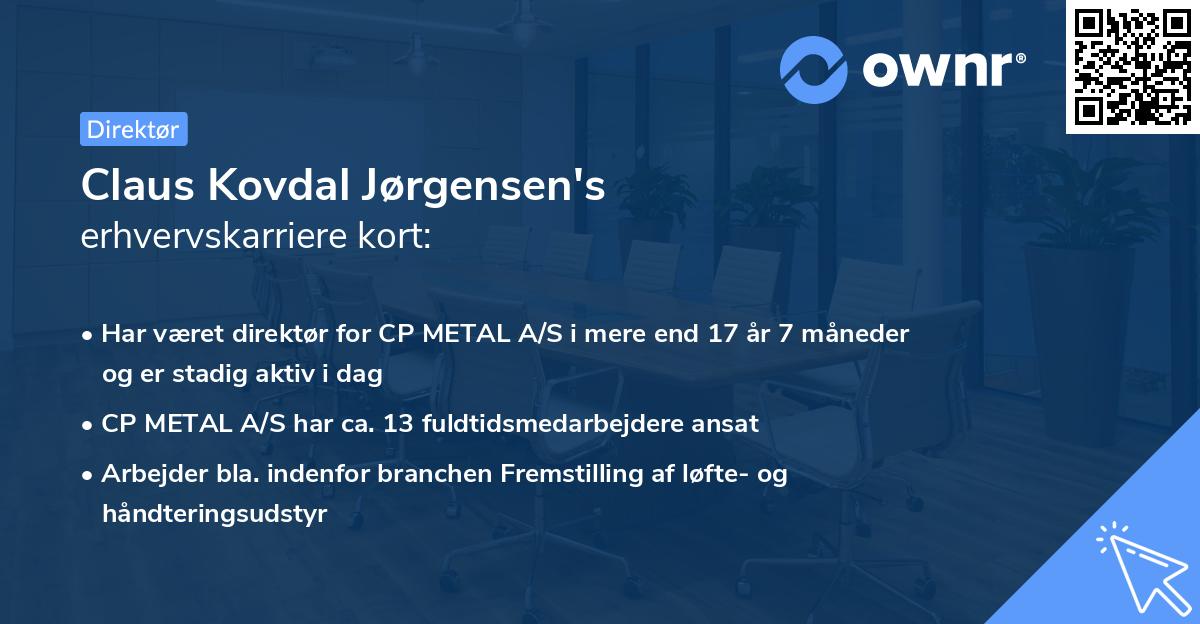 Claus Kovdal Jørgensen's erhvervskarriere kort