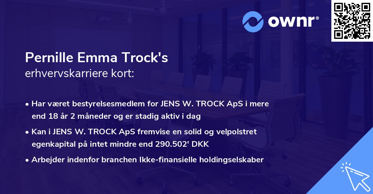 Pernille Emma Trock's erhvervskarriere kort