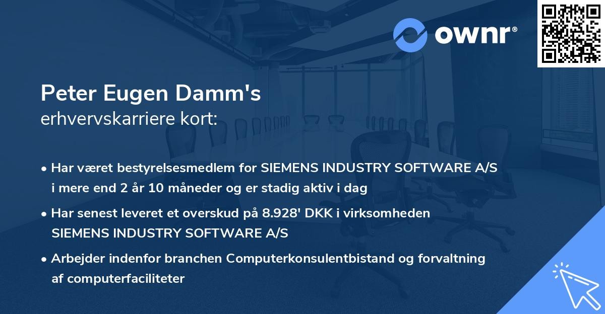 Peter Eugen Damm's erhvervskarriere kort