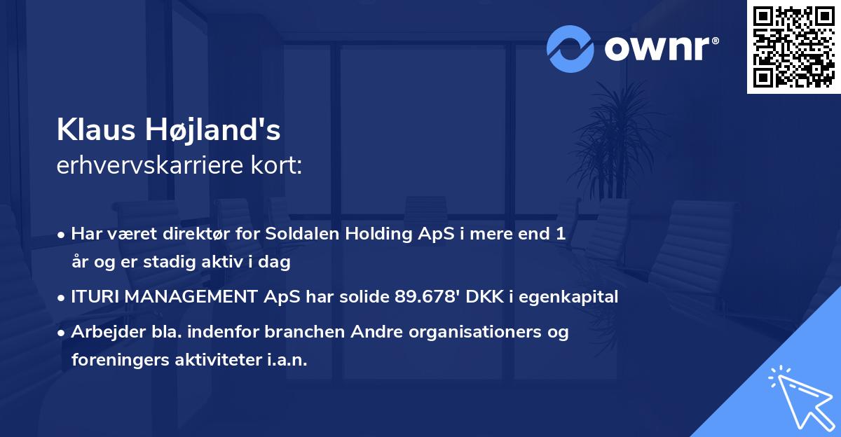 Klaus Højland's erhvervskarriere kort