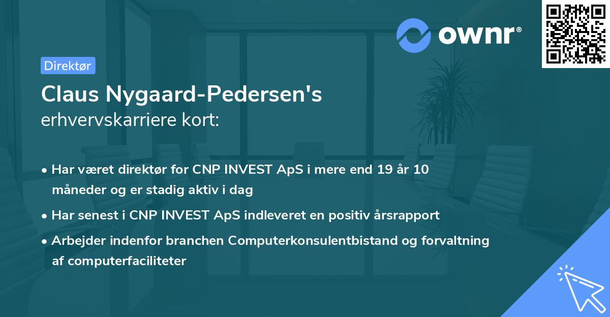 Claus Nygaard-Pedersen's erhvervskarriere kort