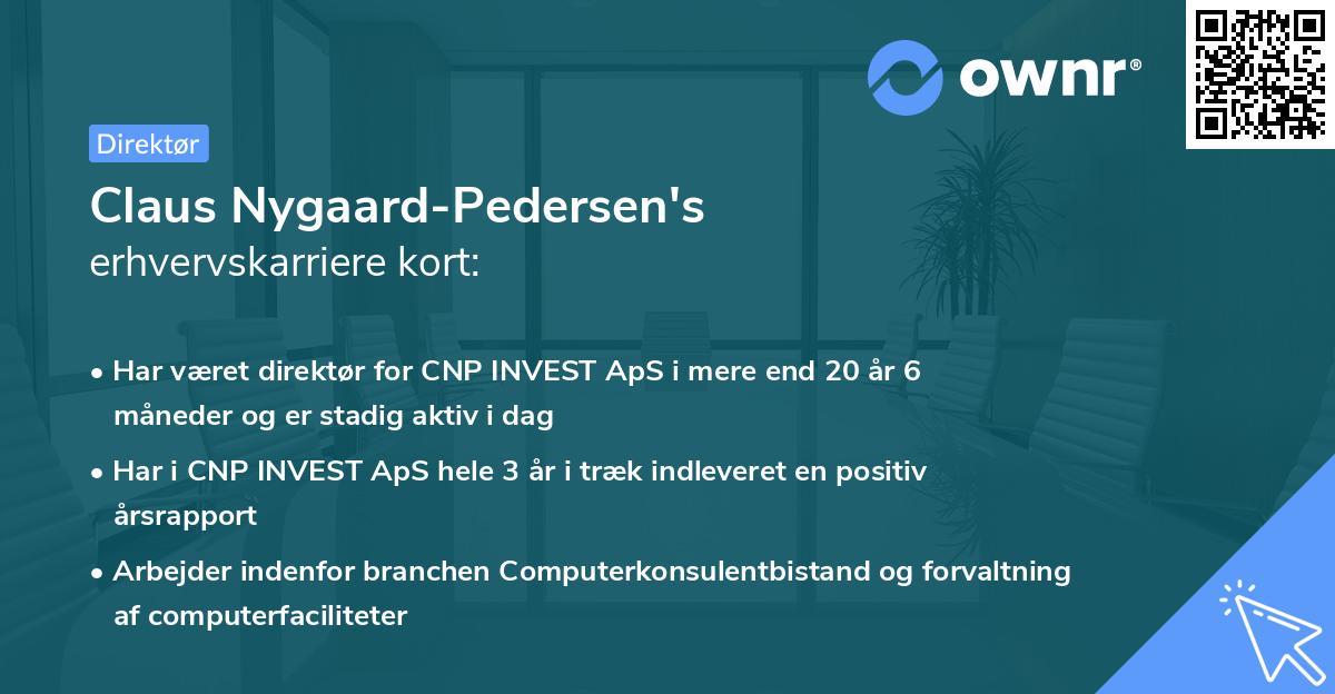 Claus Nygaard-Pedersen's erhvervskarriere kort