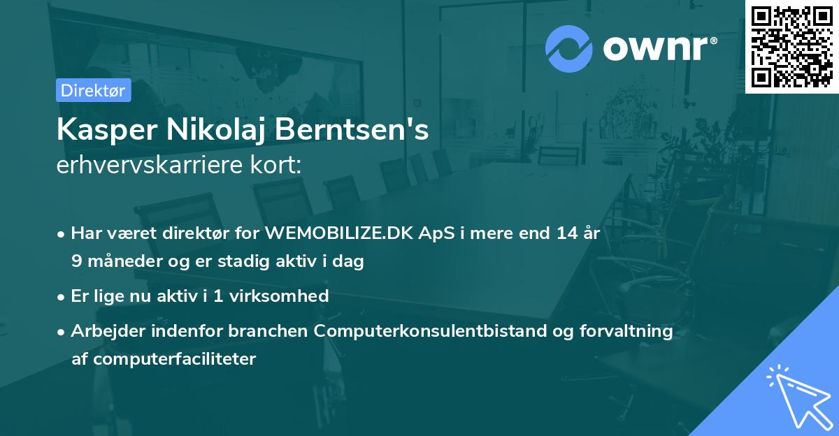 Kasper Nikolaj Berntsen's erhvervskarriere kort