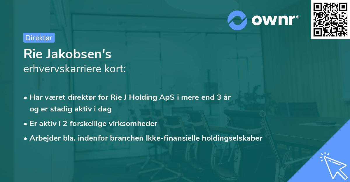Rie Jakobsen's erhvervskarriere kort