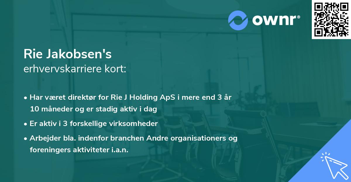 Rie Jakobsen's erhvervskarriere kort