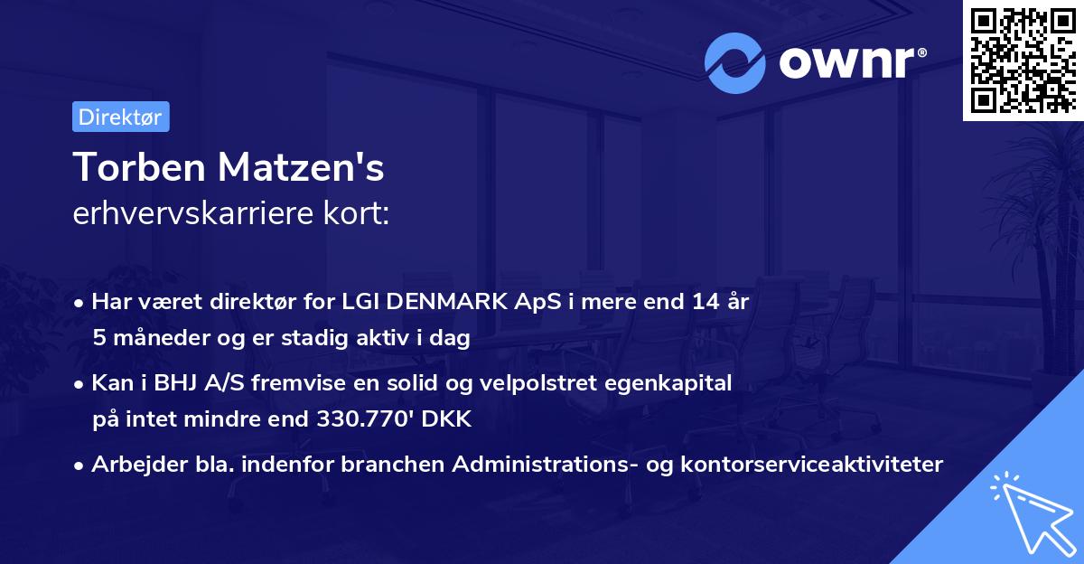 Torben Matzen's erhvervskarriere kort