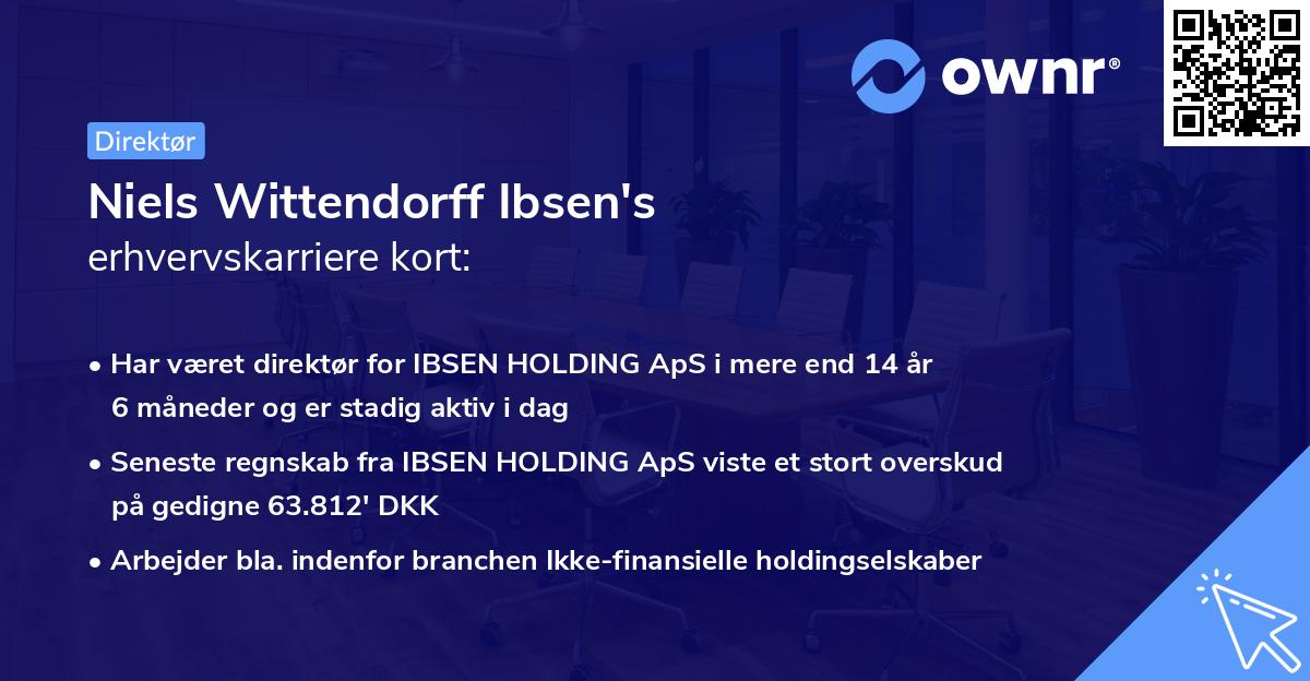 Niels Wittendorff Ibsen's erhvervskarriere kort