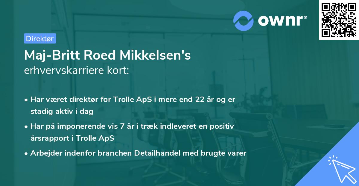 Maj-Britt Roed Mikkelsen's erhvervskarriere kort