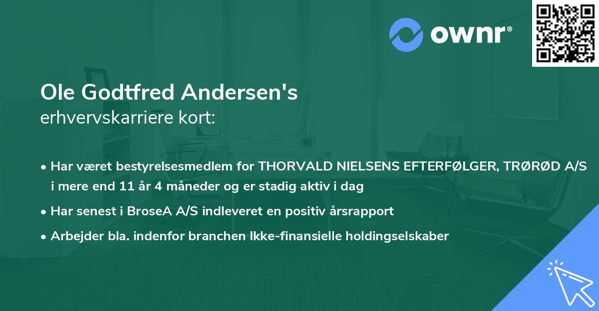 Ole Godtfred Andersen's erhvervskarriere kort