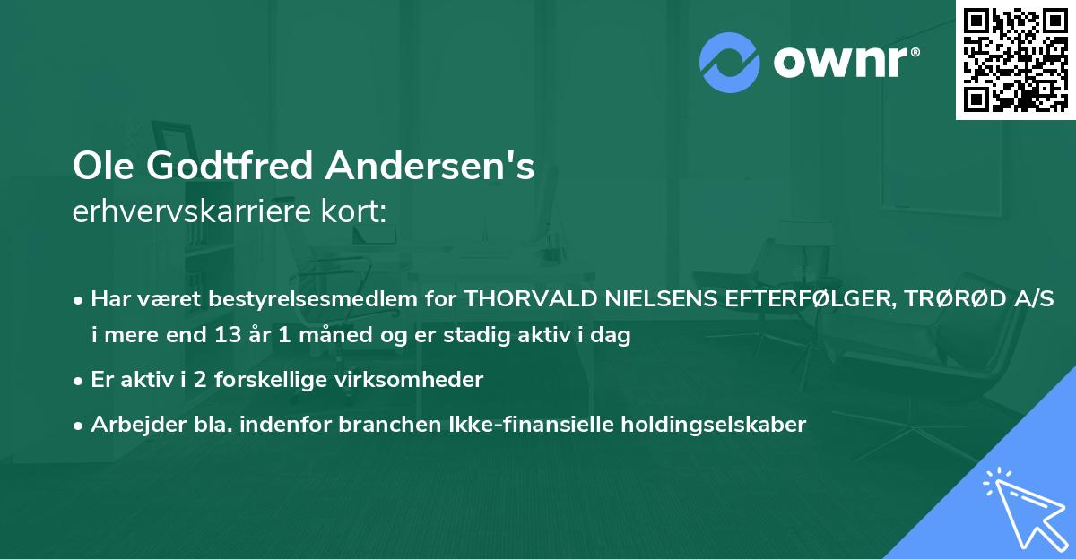 Ole Godtfred Andersen's erhvervskarriere kort