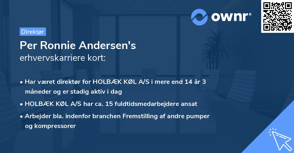Per Ronnie Andersen's erhvervskarriere kort