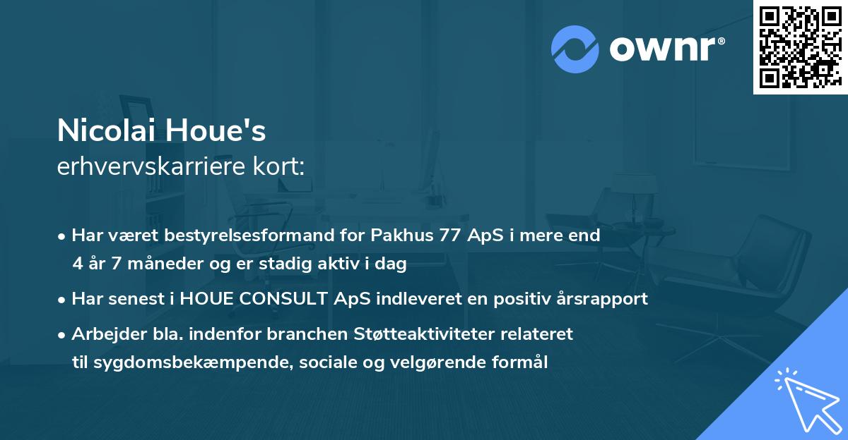 Nicolai Houe's erhvervskarriere kort
