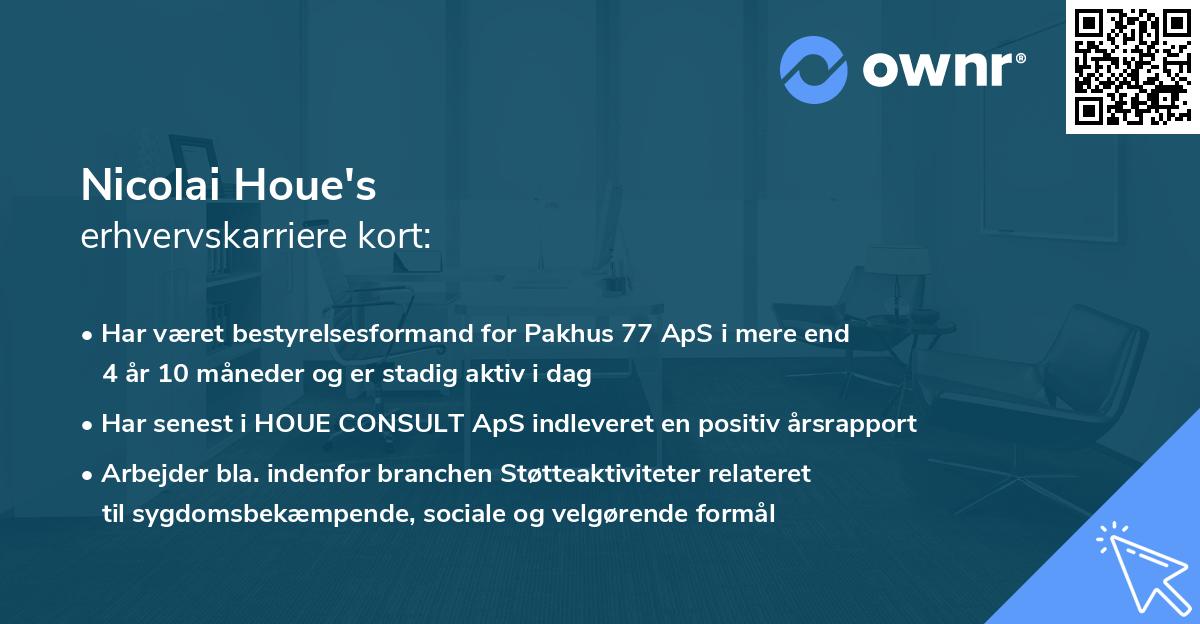 Nicolai Houe's erhvervskarriere kort