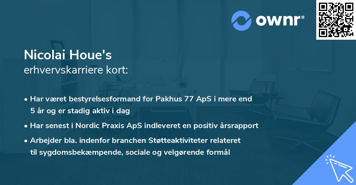 Nicolai Houe's erhvervskarriere kort