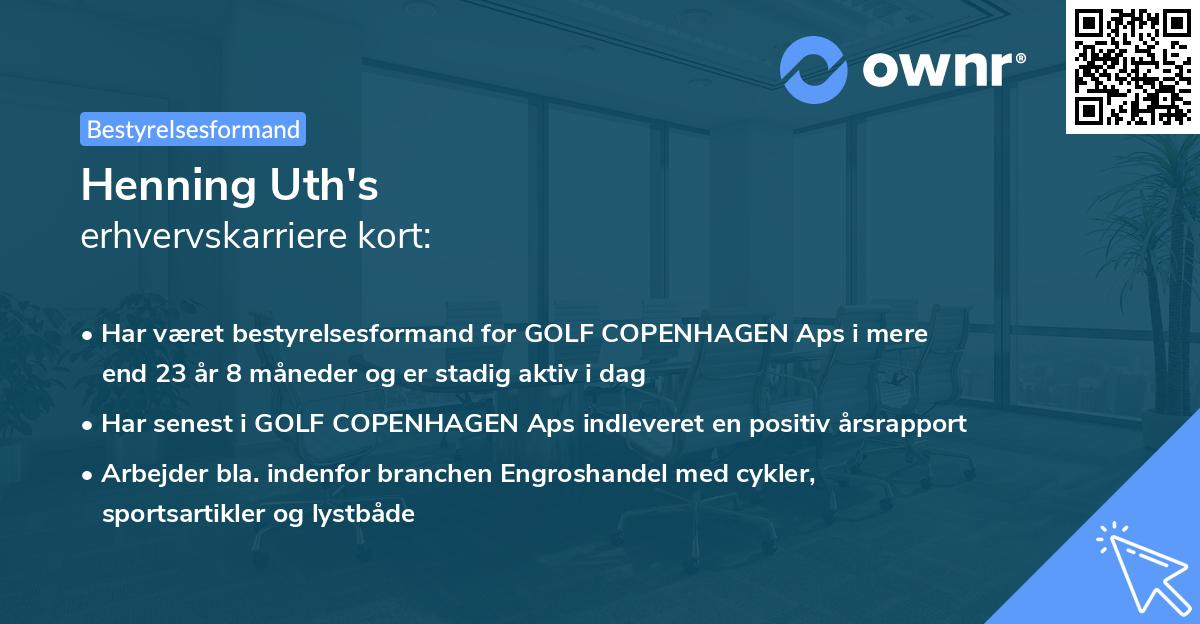 Henning Uth's erhvervskarriere kort