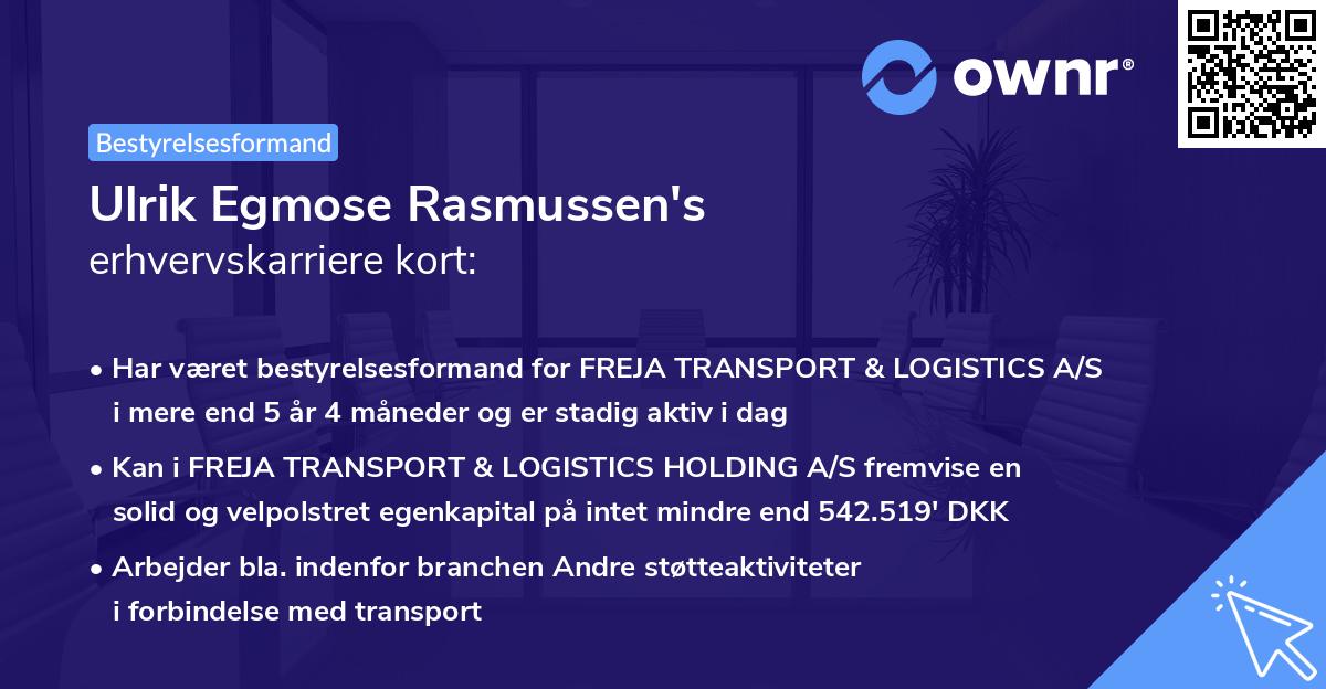 Ulrik Egmose Rasmussen's erhvervskarriere kort