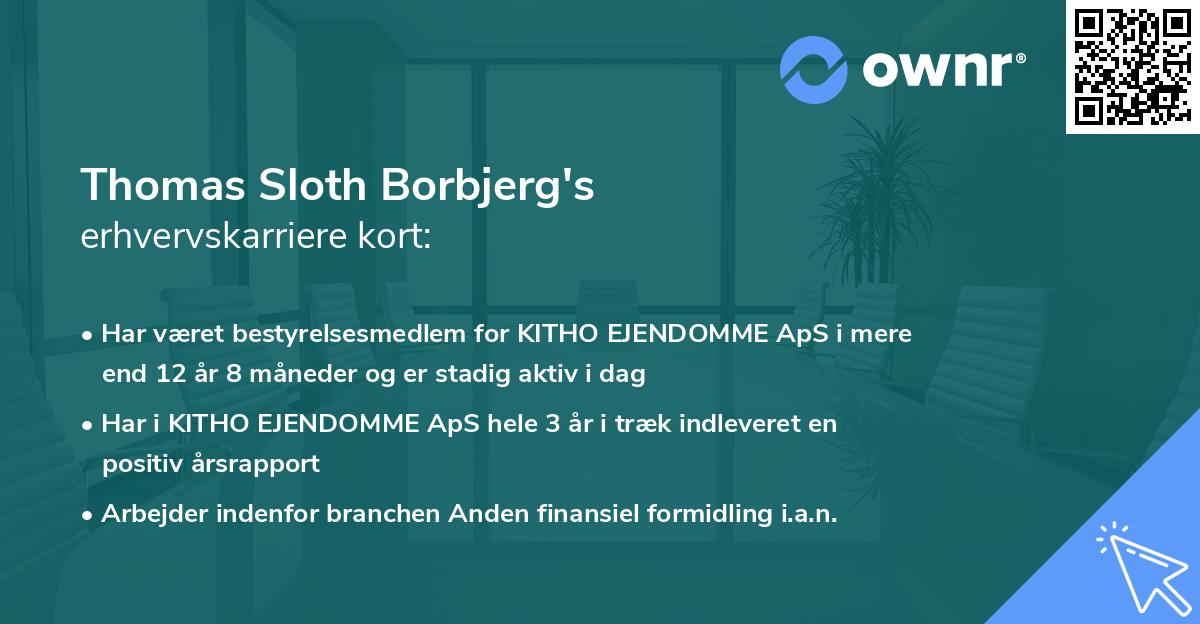 Thomas Sloth Borbjerg's erhvervskarriere kort