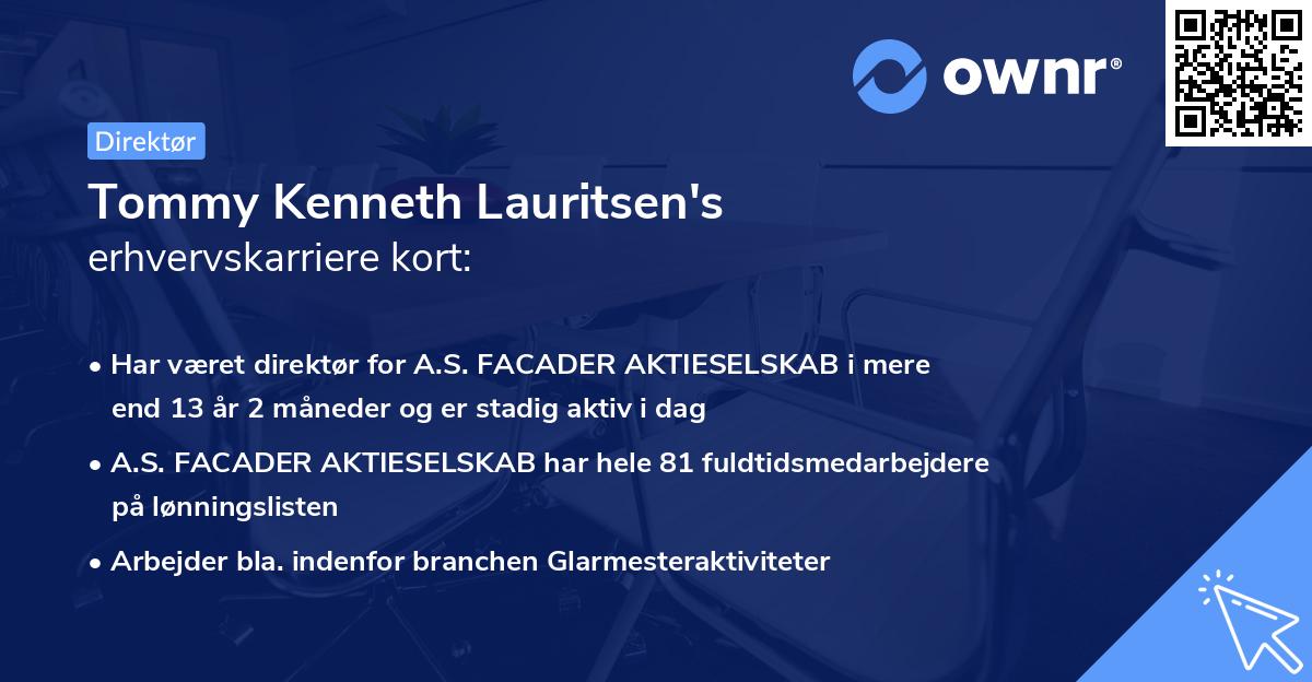Tommy Kenneth Lauritsen's erhvervskarriere kort