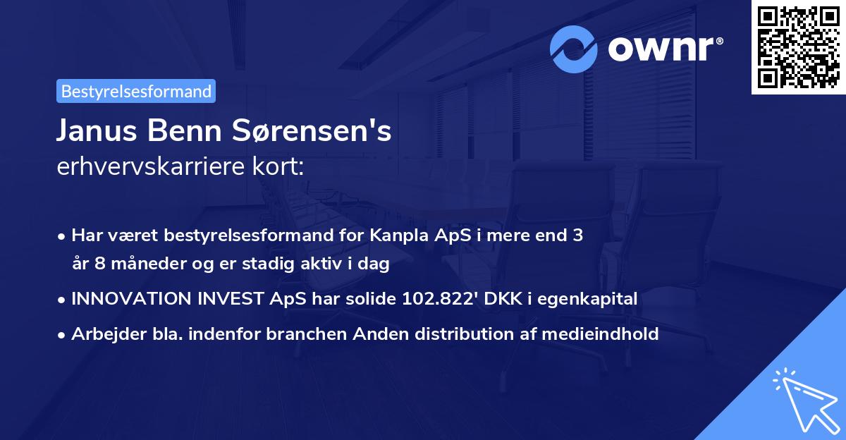 Janus Benn Sørensen's erhvervskarriere kort