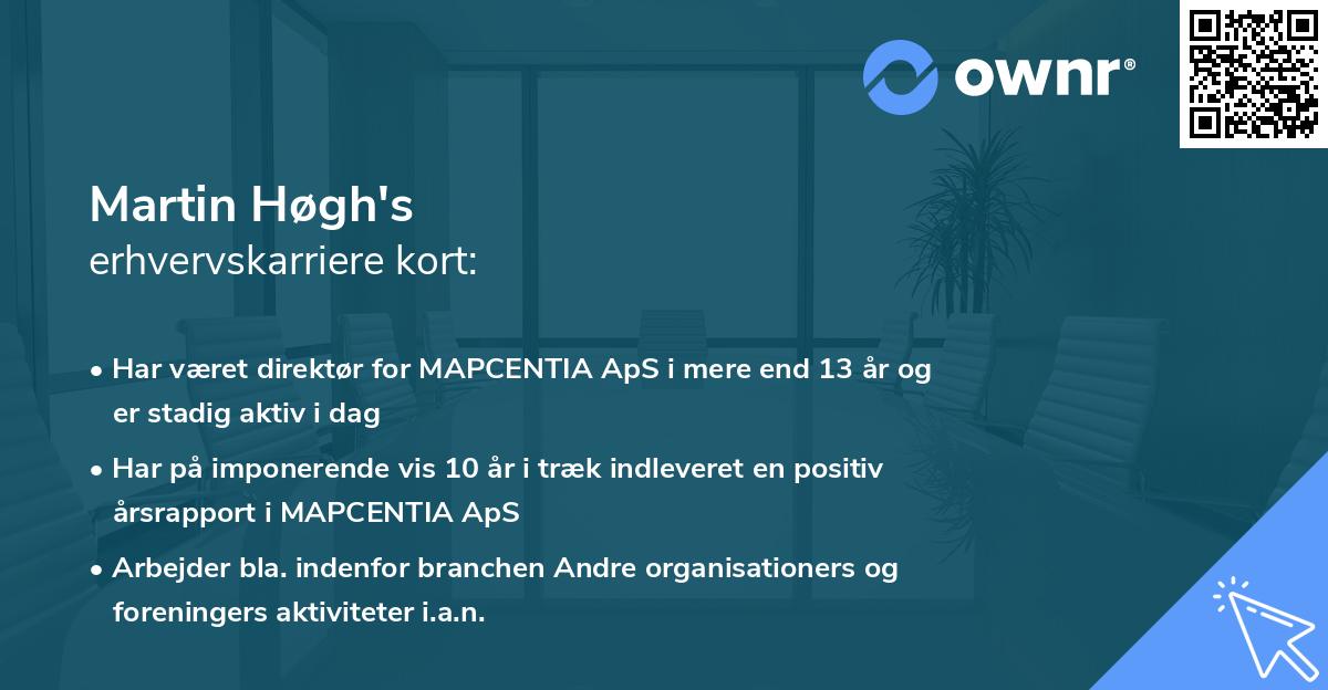Martin Høgh's erhvervskarriere kort