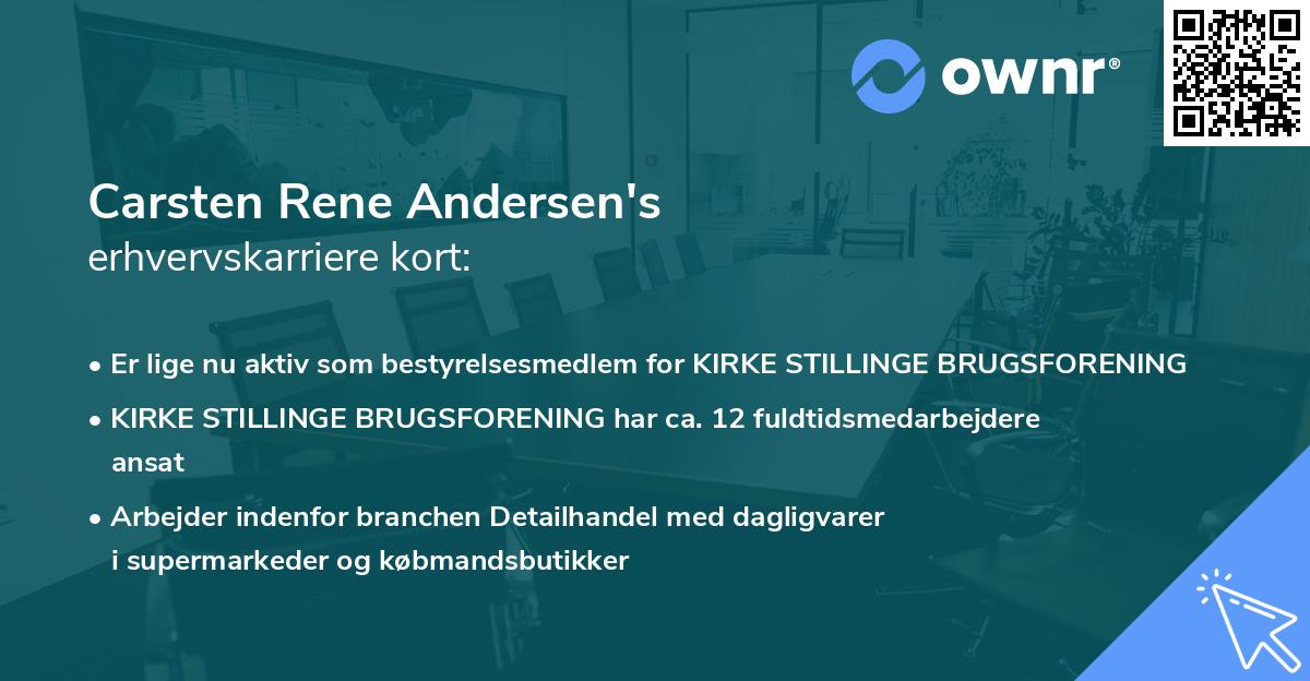 Carsten Rene Andersen's erhvervskarriere kort